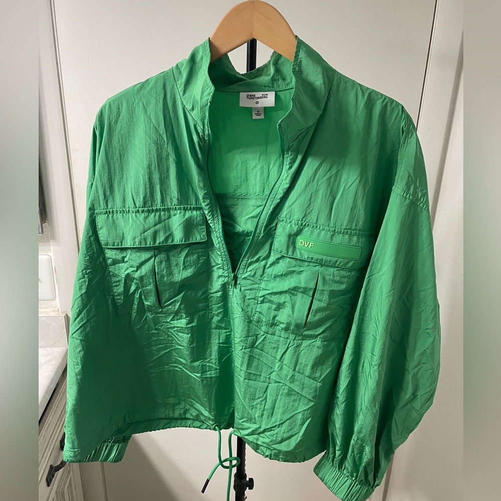 Diane Von Furstenberg green windbreaker pullover - Picture 2 of 13